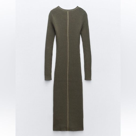 Zara piped knit midi dress - Picture 8 of 11
